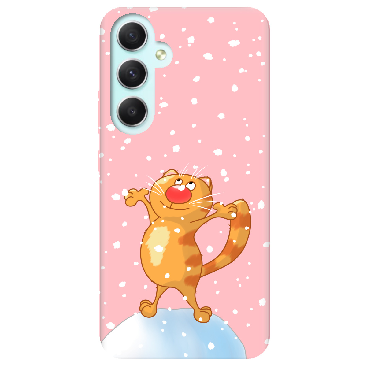 Чехол для Samsung Galaxy A34 нежно-розовый матовый soft touch Be Happy - фото 1 - Чехлы для телефонов