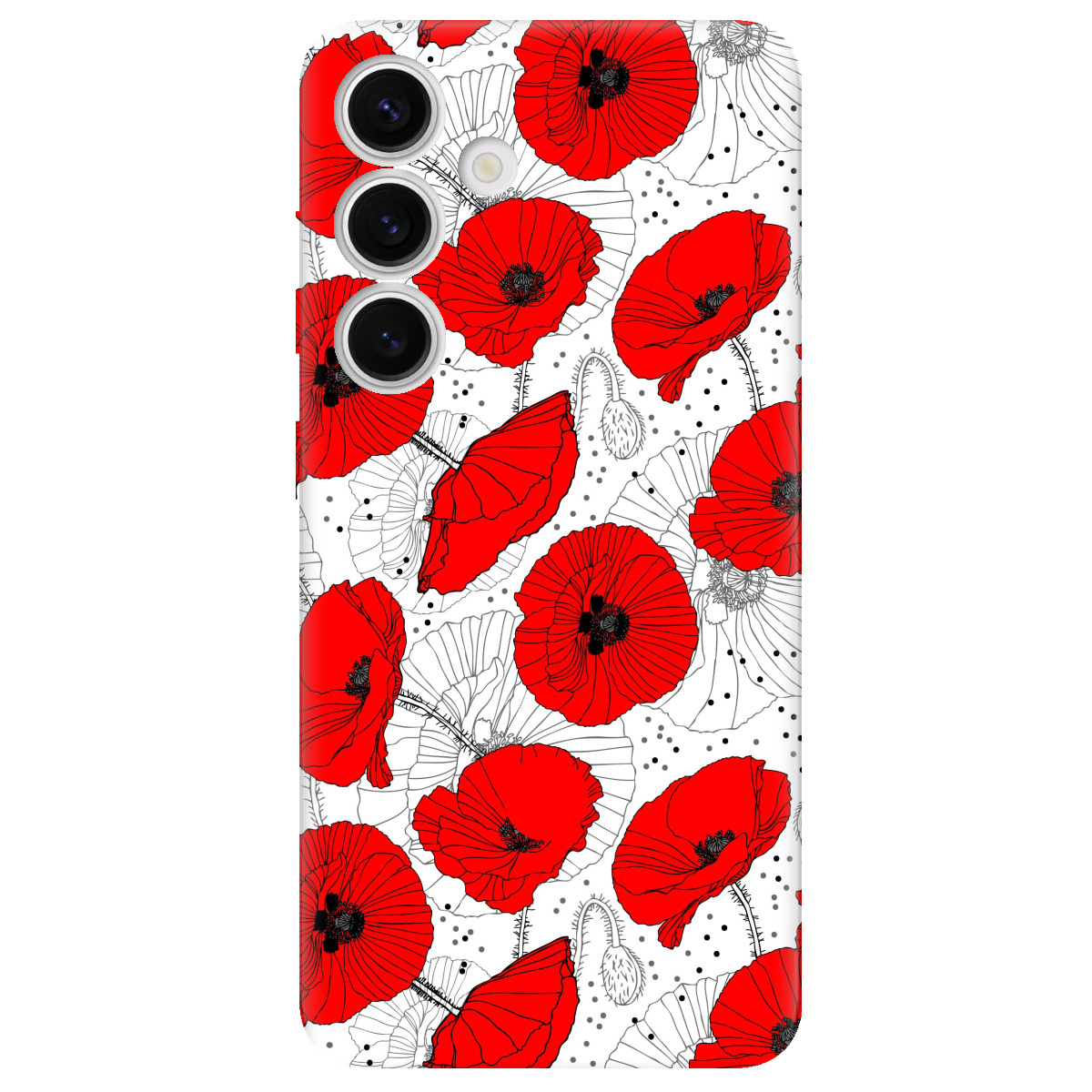 Чехол для Samsung Galaxy S24 Red flower - фото 1 - Чехлы для телефонов