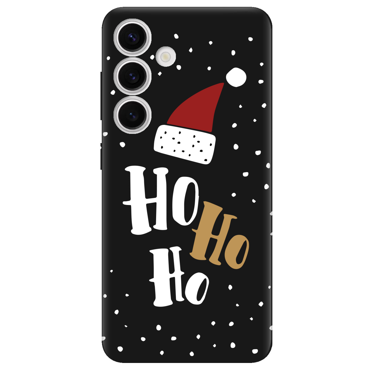 Чехол для Samsung Galaxy S24 черный матовый soft touch Ho-ho-ho - фото 1 - Чехлы для телефонов