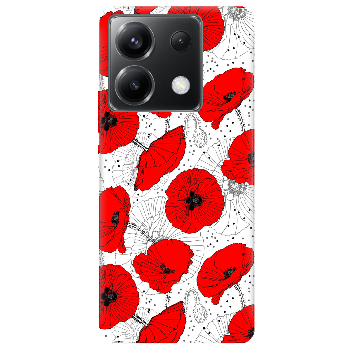 Чохол для Xiaomi Poco X6 Red flower - фото 1 - Чохли для телефонів