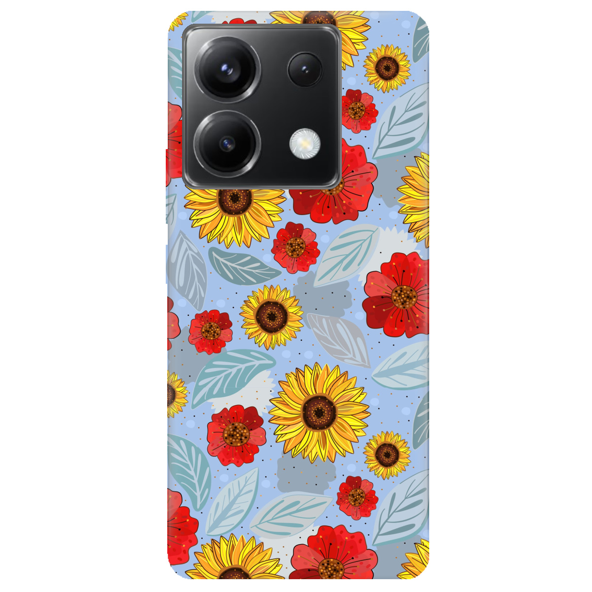 Чехол для Xiaomi Poco X6 Соняшники і маки - фото 1 - Чехлы для телефонов