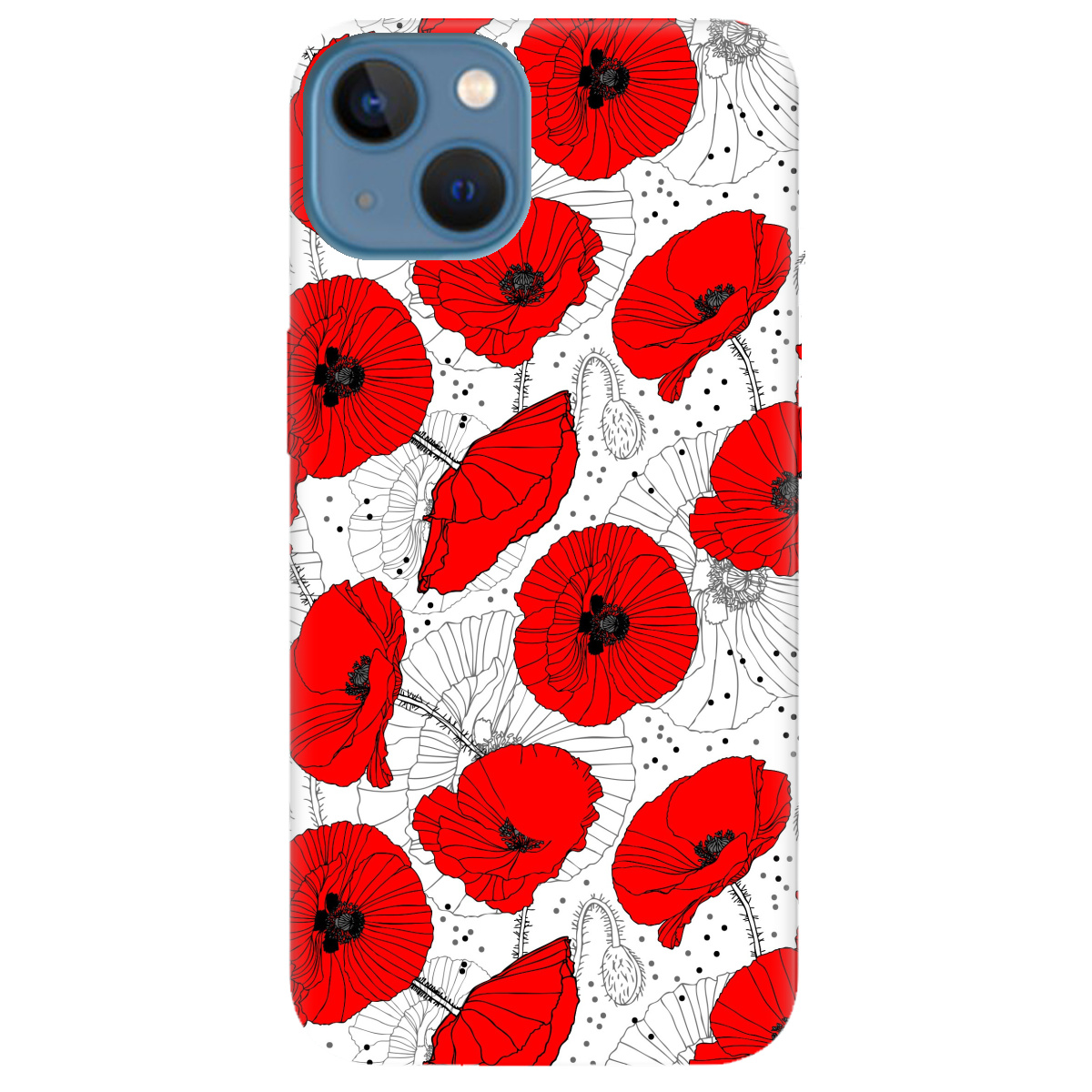 Чохол для Apple iPhone 13 Red flower - фото 1 - Чохли для телефонів