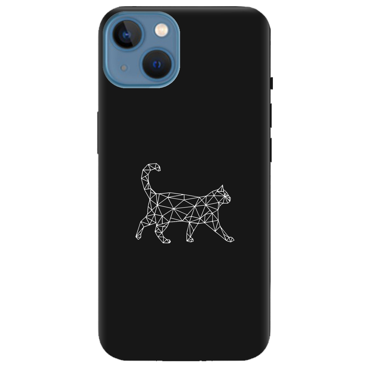 Чохол для Apple iPhone 13 чорний матовий soft touch White cat - фото 1 Чохол для Apple iPhone 13 чорний матовий soft touch White cat - фото 1 - Чохли для телефонів