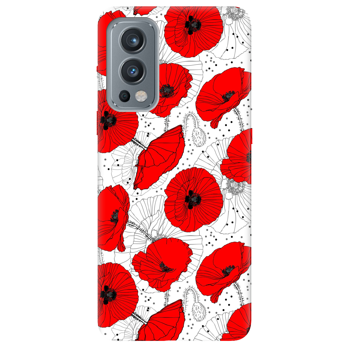 Чехол для OnePlus Nord 2 5G Red flower - фото 1 - Чехлы для телефонов