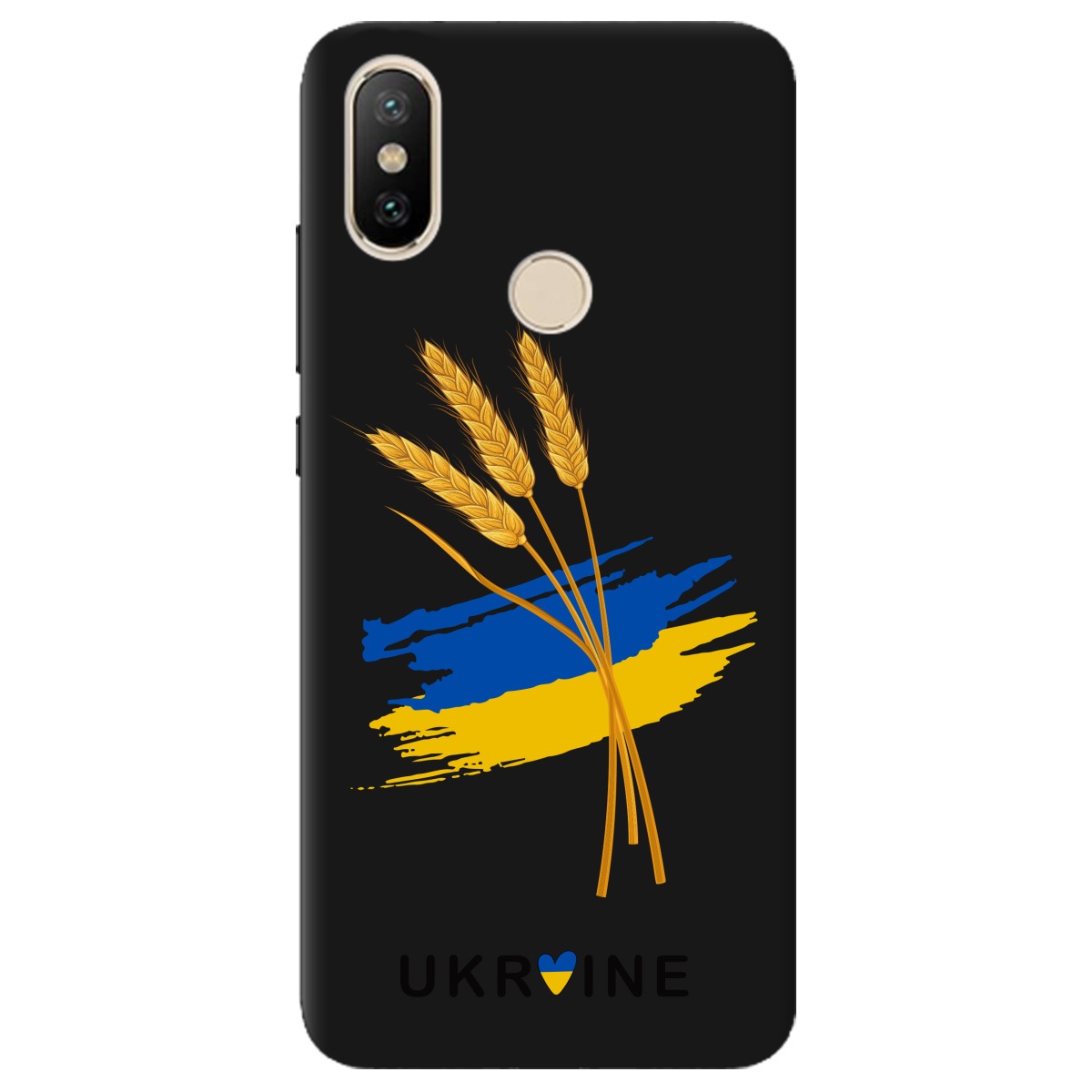 Чехол для Xiaomi Mi A2 Mi 6X черный матовый soft touch Spikelets - фото 1 - Чехлы для телефонов