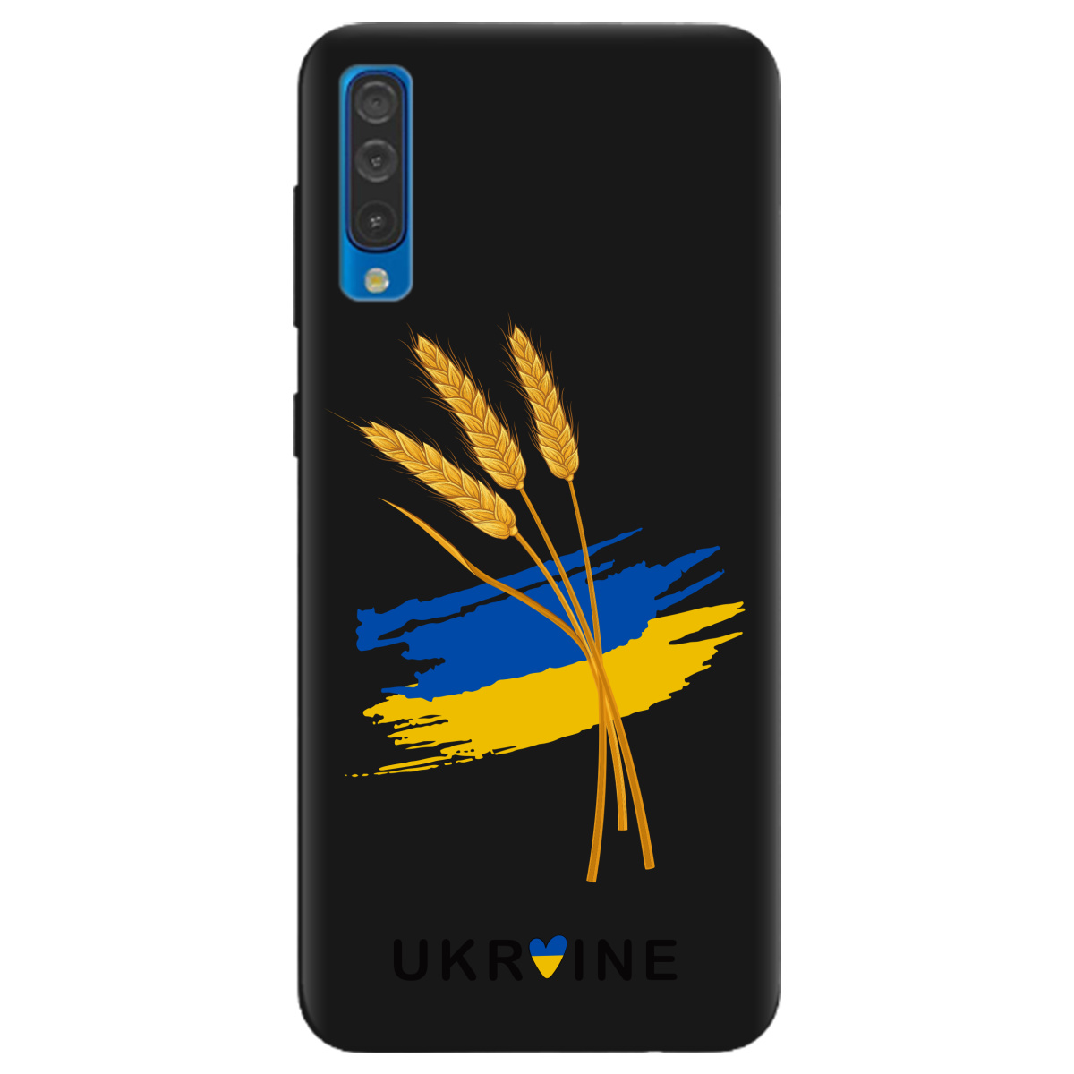 Чохол для Samsung Galaxy A50 чорний матовий soft touch Spikelets - фото 1 - Чохли для телефонів