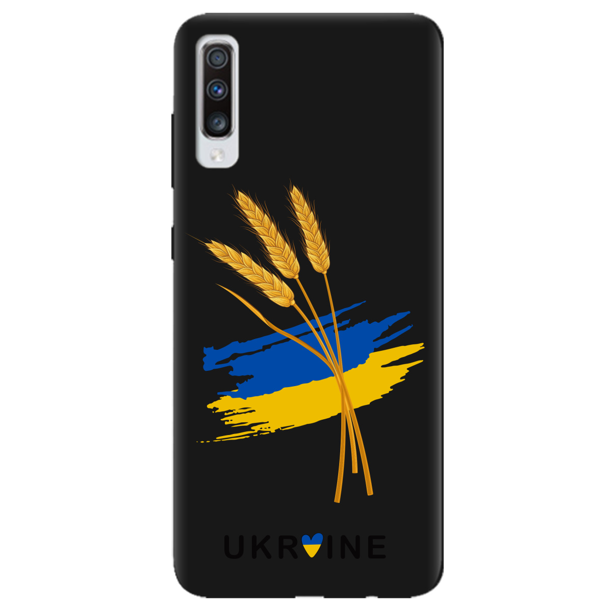 Чехол для Samsung Galaxy A70 черный матовый soft touch Spikelets - фото 1 - Чехлы для телефонов