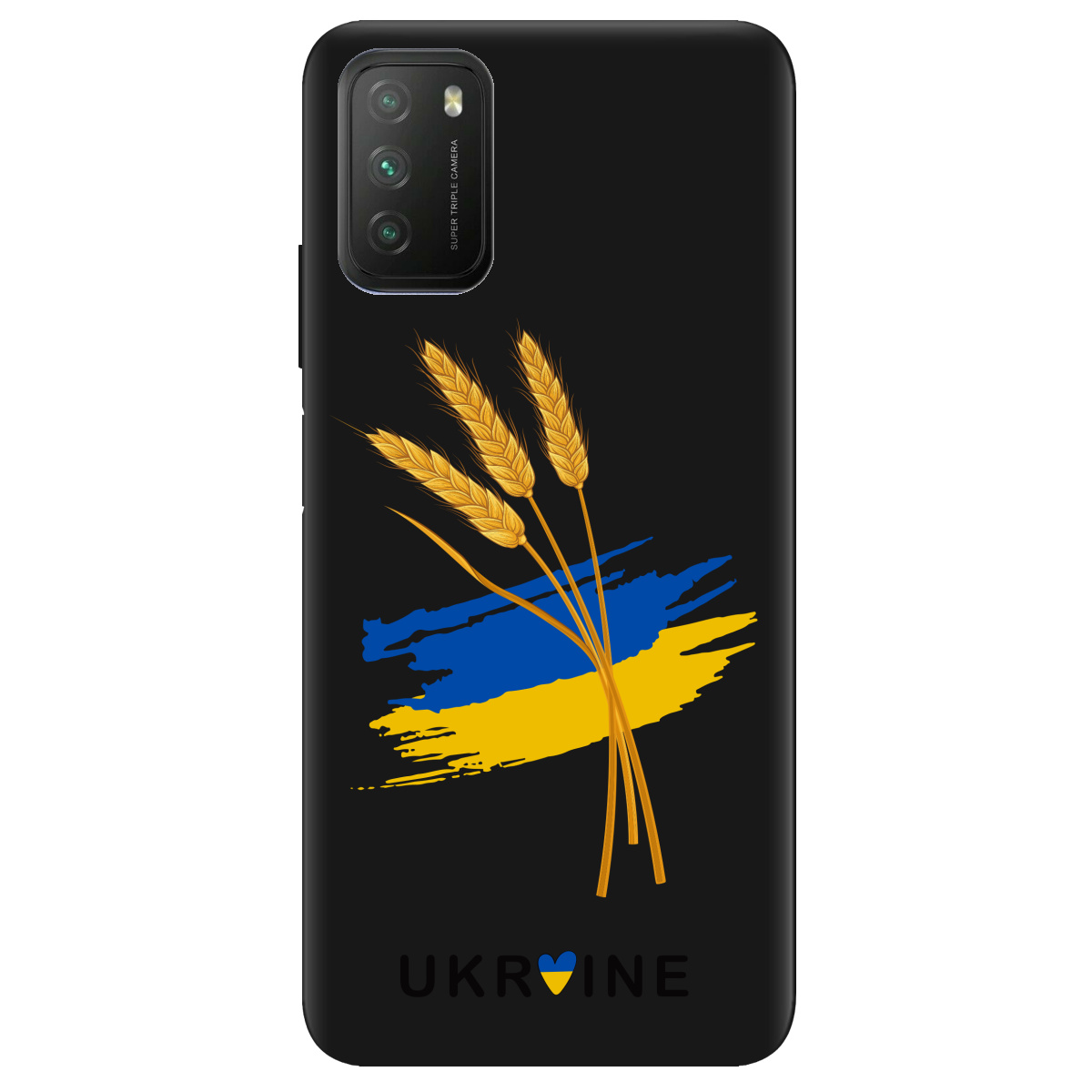 Чохол для Xiaomi Poco M3 чорний матовий soft touch Spikelets - фото 1 - Чохли для телефонів