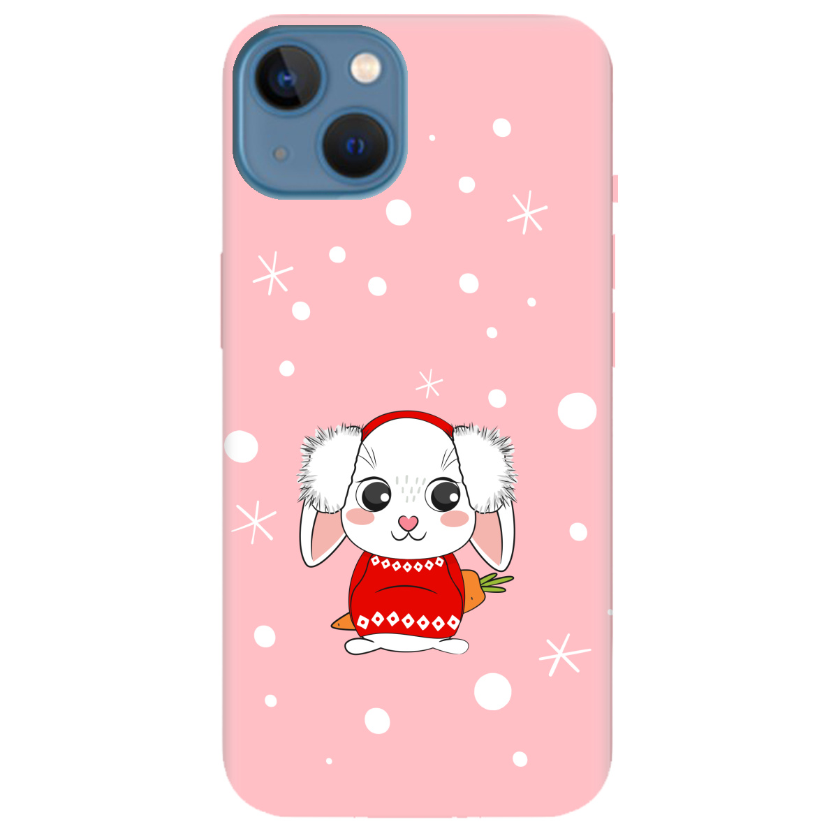 Чехол для Apple iPhone 13 нежно-розовый матовый soft touch My bunny - фото 1 - Чехлы для телефонов