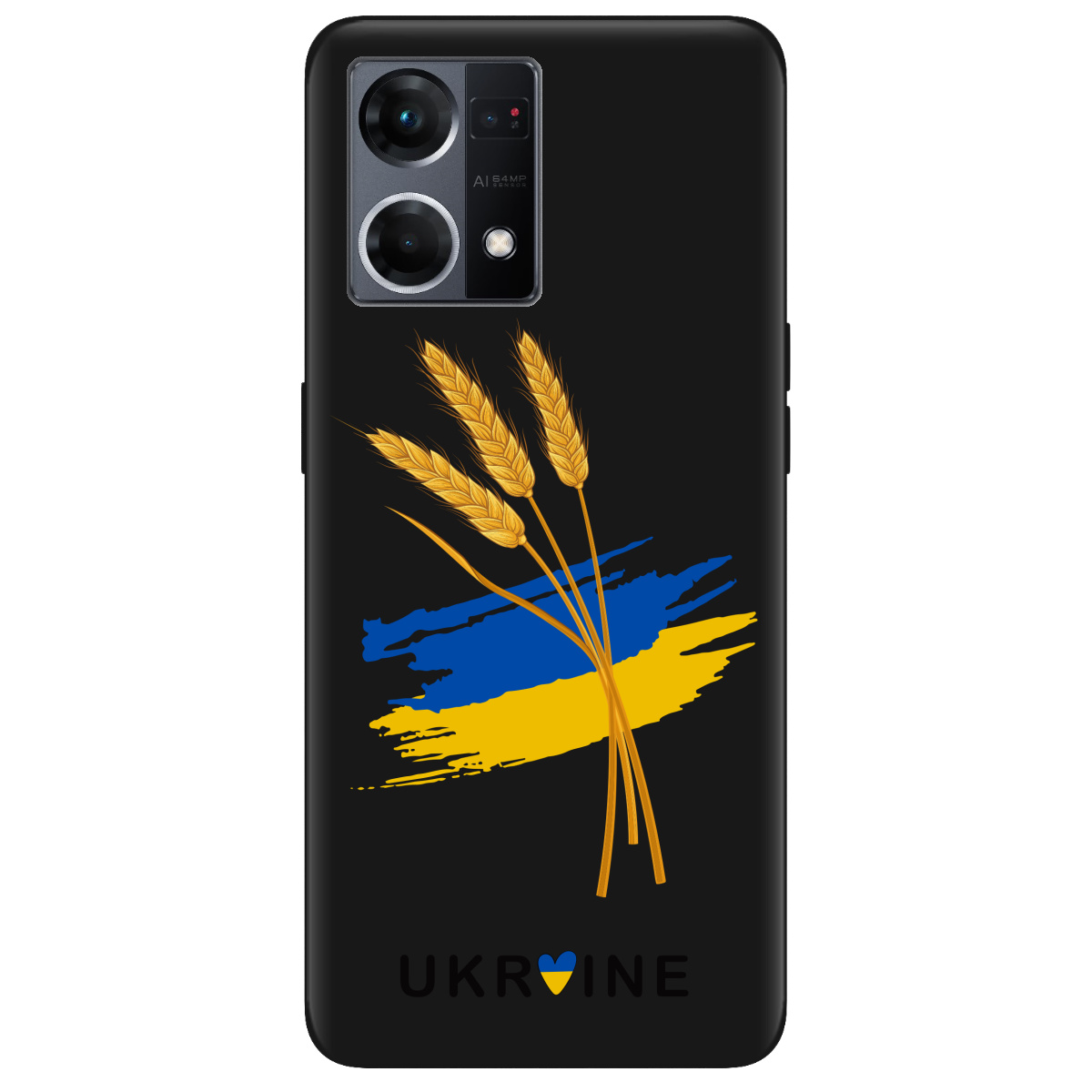 Чехол для Oppo Reno  7 4G черный матовый soft touch Spikelets - фото 1 - Чехлы для телефонов