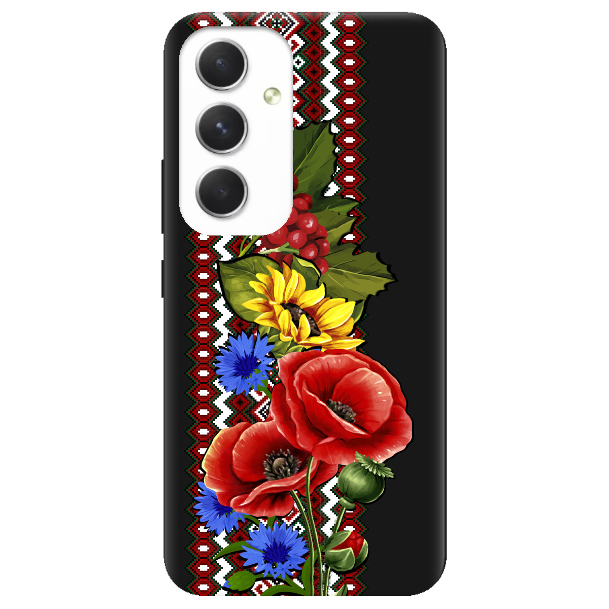 Чохол для Samsung Galaxy A54 чорний матовий soft touch Ukraine ornament - фото 1 Чохол для Samsung Galaxy A54 чорний матовий soft touch Ukraine ornament - фото 1 - Чохли для телефонів
