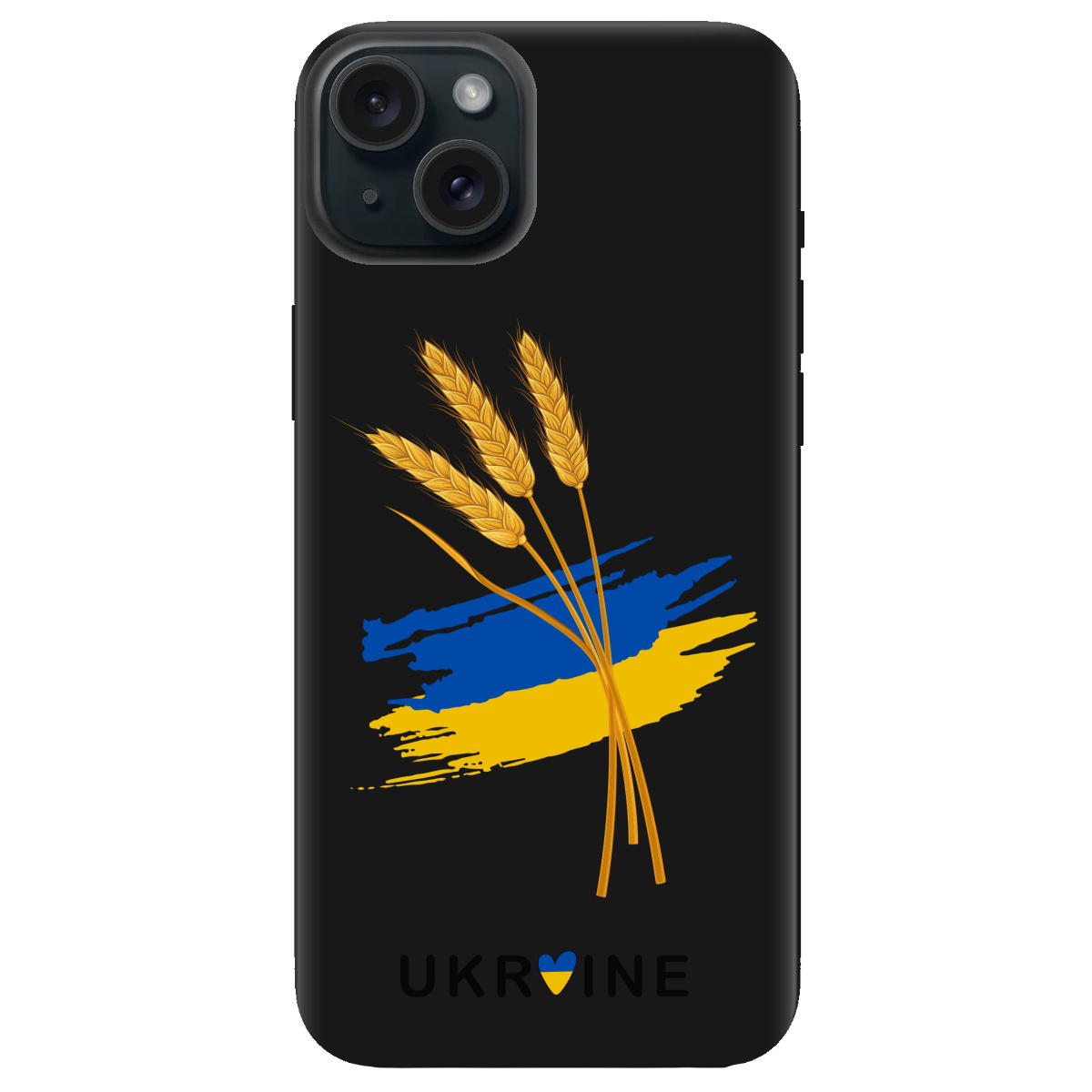 Чехол для Apple iPhone 15 черный матовый soft touch Spikelets - фото 1 - Чехлы для телефонов