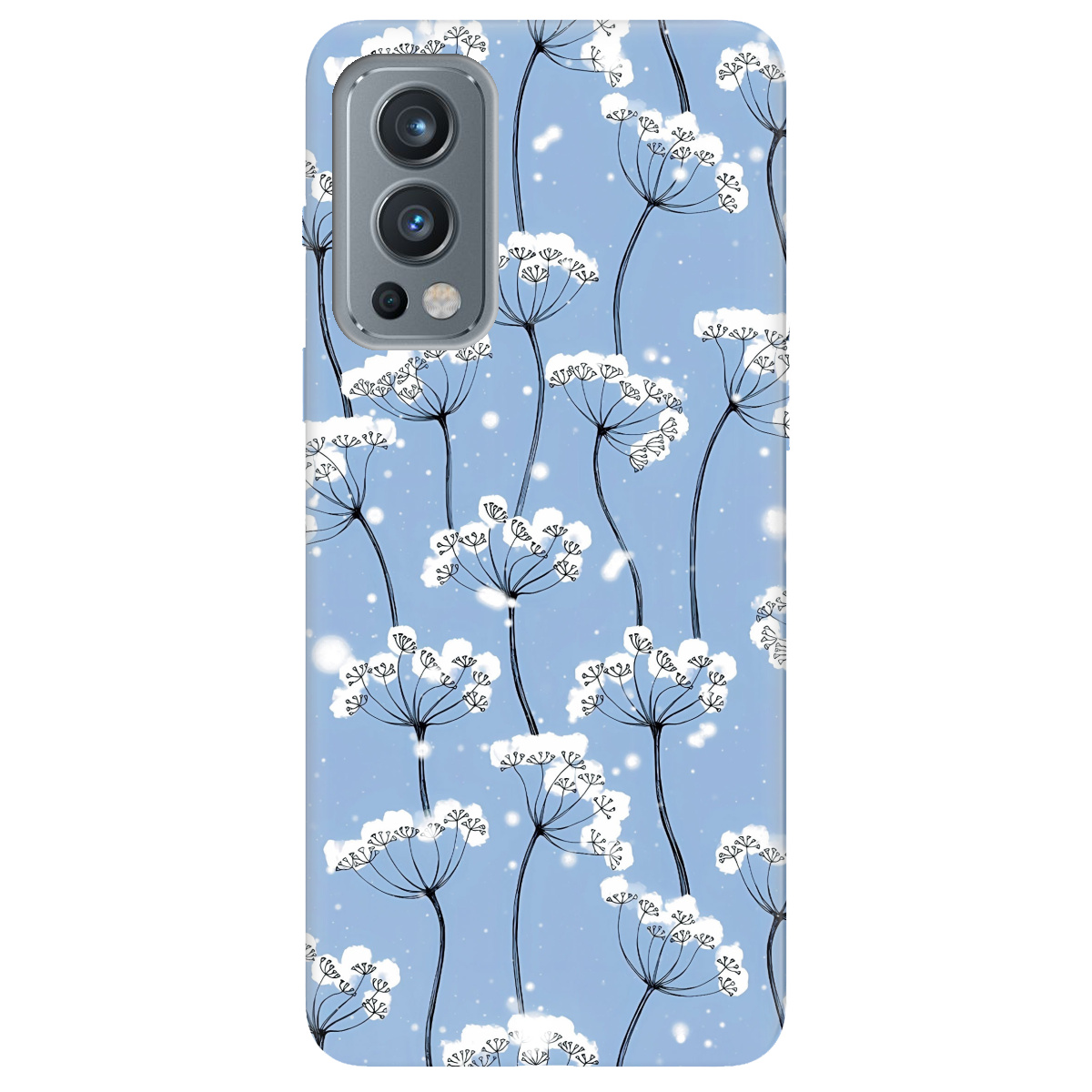 Чехол для OnePlus Nord 2 5G Пухнасті сніжинки - фото 1 - Чехлы для телефонов