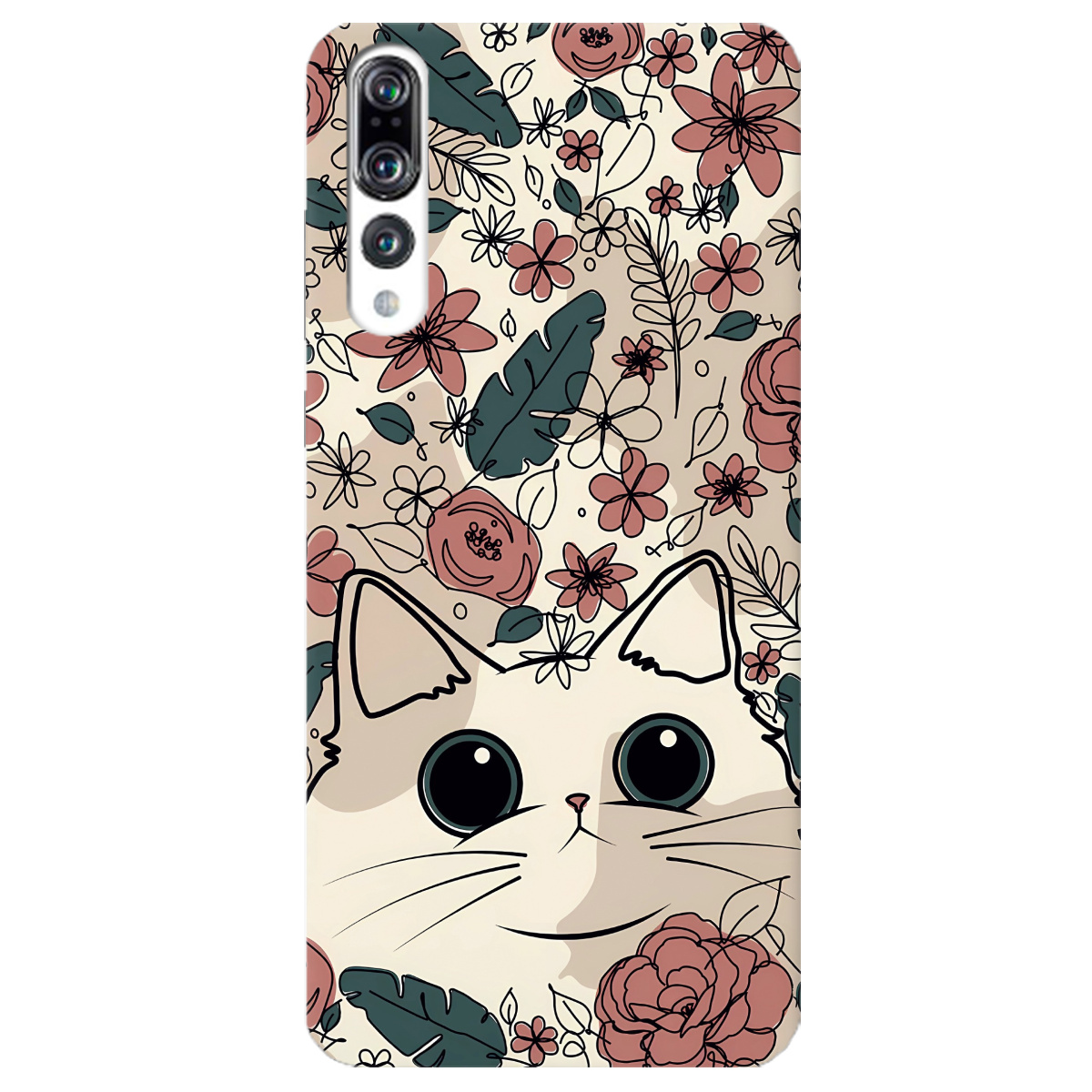 Чехол для Huawei P20 Pro Flower cat - фото 1 - Чехлы для телефонов