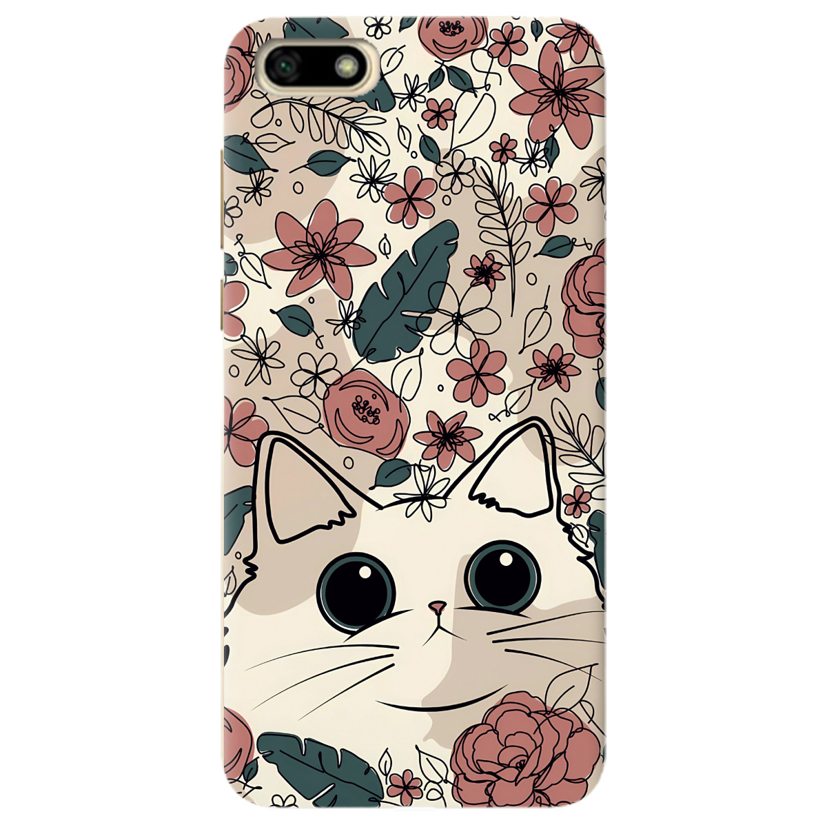 Чехол для Huawei Y5 2018 Flower cat - фото 1 Чехол для Huawei Y5 2018 Flower cat - фото 1 - Чехлы для телефонов