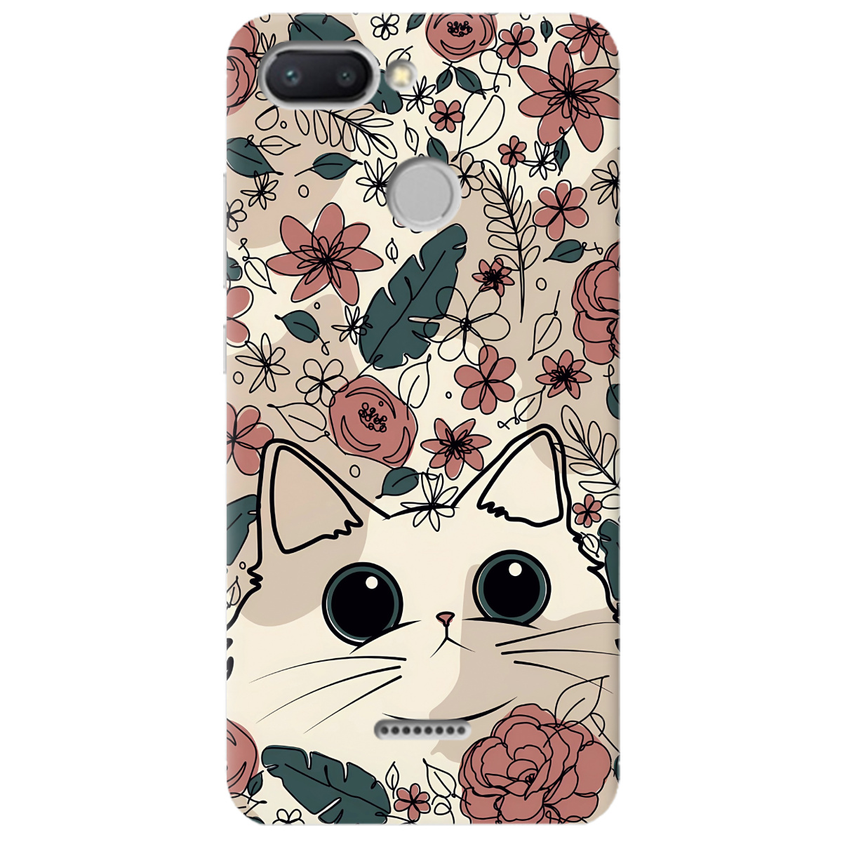 Чохол для Xiaomi Redmi 6 Flower cat - фото 1 - Чохли для телефонів