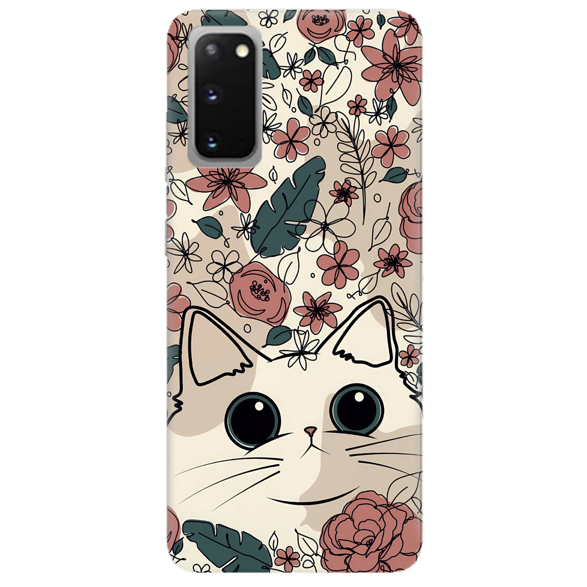 Чехол для Samsung Galaxy S20 Flower cat - фото 1 - Чехлы для телефонов