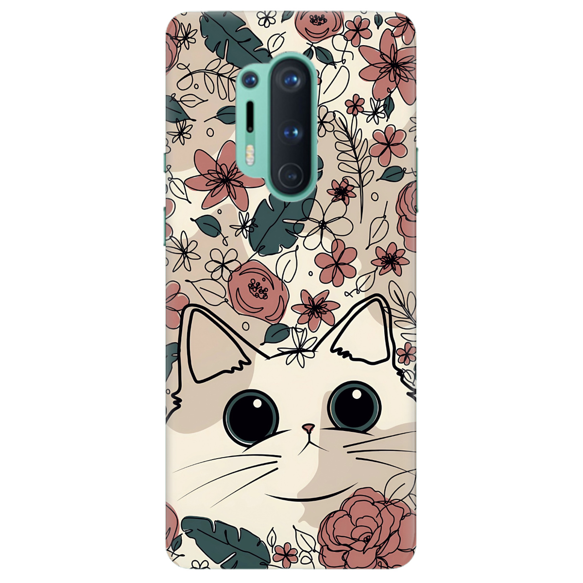 Чохол для OnePlus 8 Pro Flower cat - фото 1 Чохол для OnePlus 8 Pro Flower cat - фото 1 - Чохли для телефонів