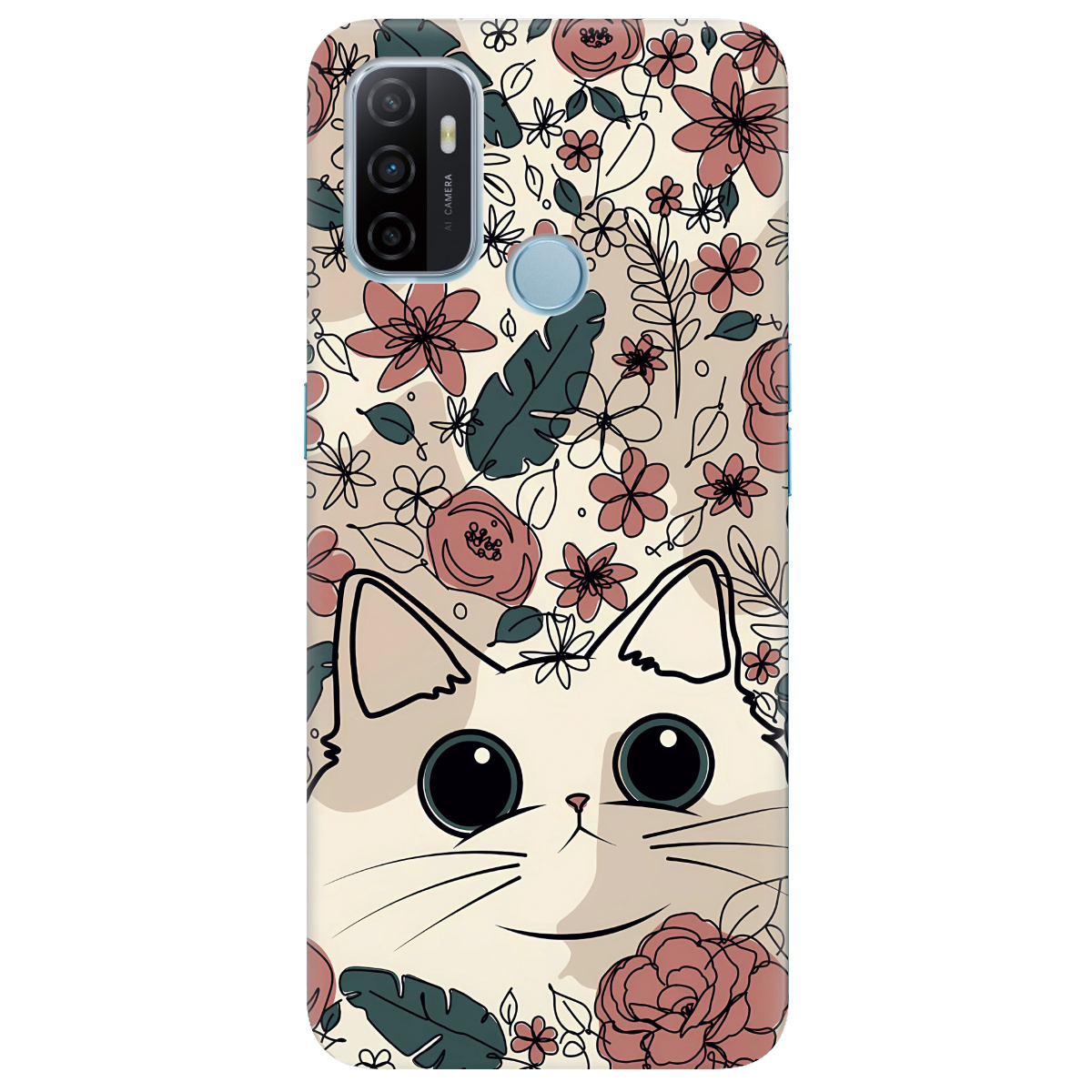 Чохол для Oppo A53/ A32/ A33 Flower cat - фото 1 - Чохли для телефонів