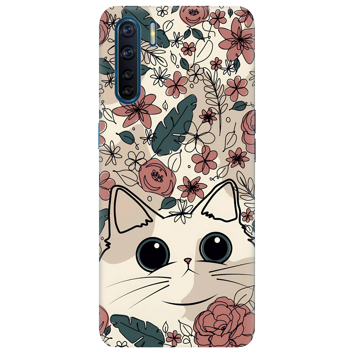 Чехол для Oppo A91 Flower cat - фото 1 - Чехлы для телефонов