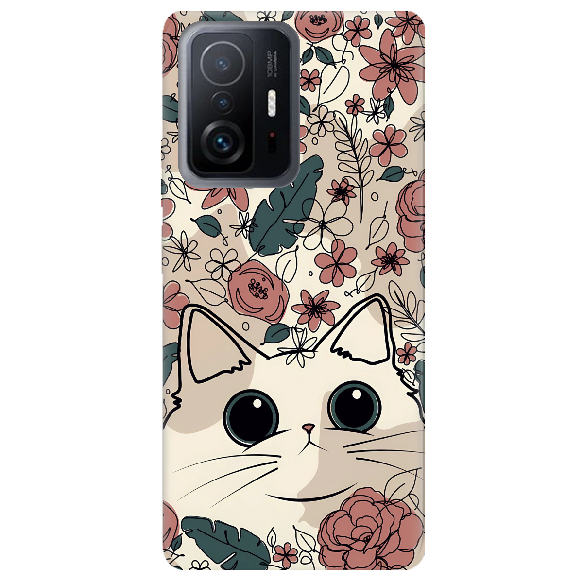 Чохол для Xiaomi 11T Pro Flower cat - фото 1 - Чохли для телефонів
