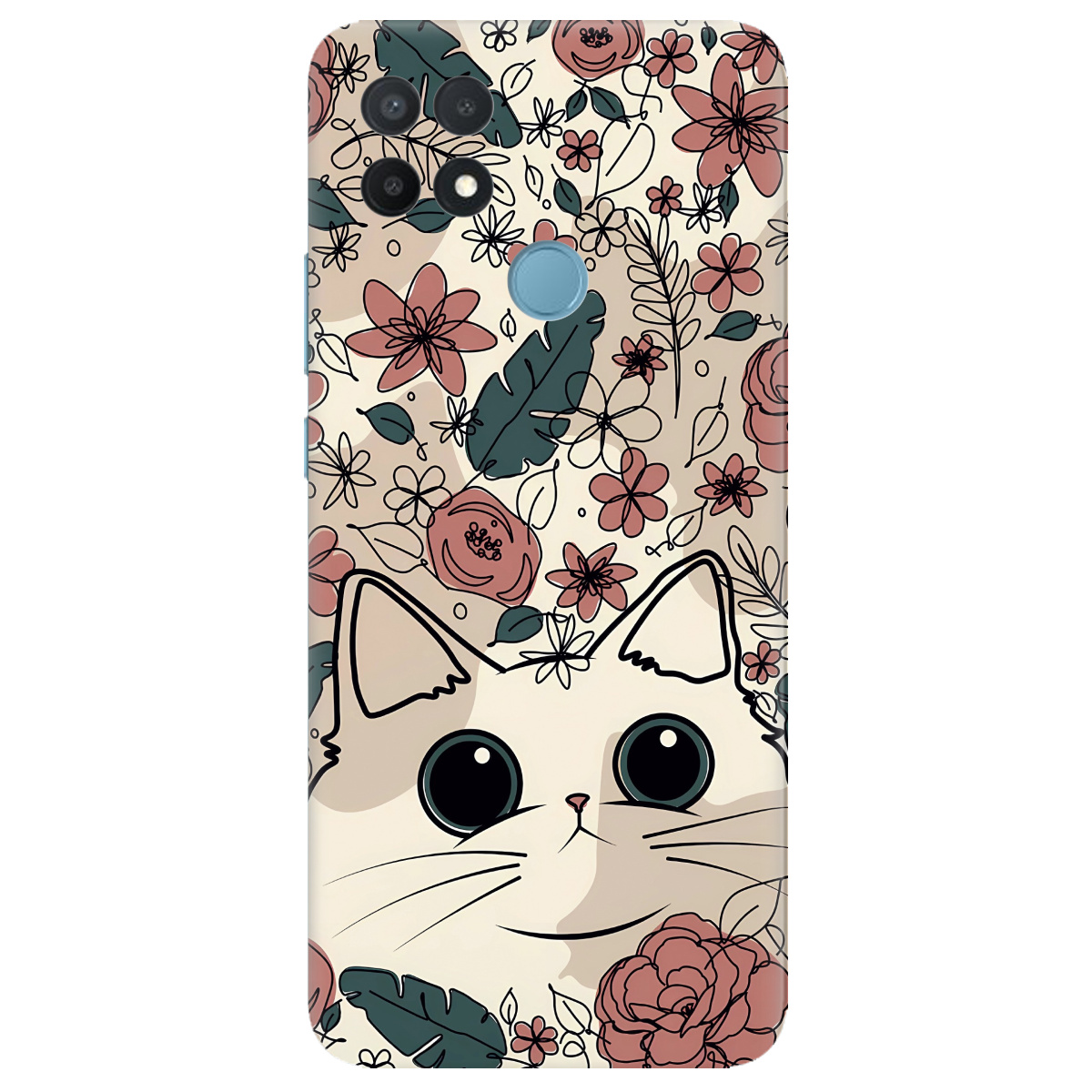 Чохол для Oppo A15s/ A15 Flower cat - фото 1 - Чохли для телефонів