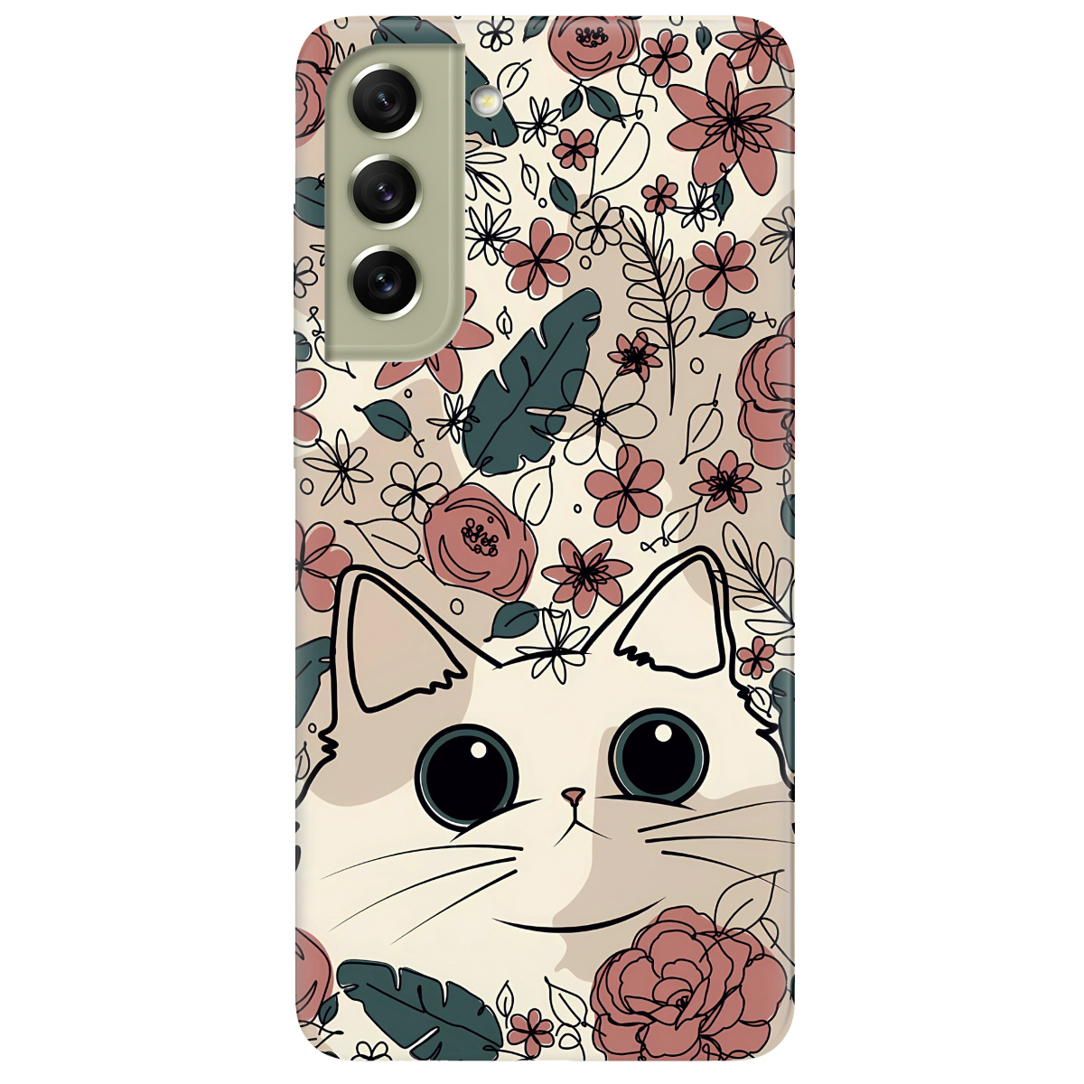 Чехол для Samsung Galaxy S21 FE Flower cat - фото 1 - Чехлы для телефонов