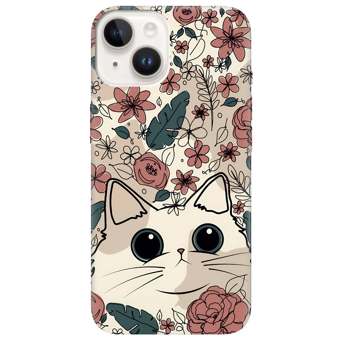 Чохол для Apple iPhone 14 Flower cat - фото 1 - Чохли для телефонів