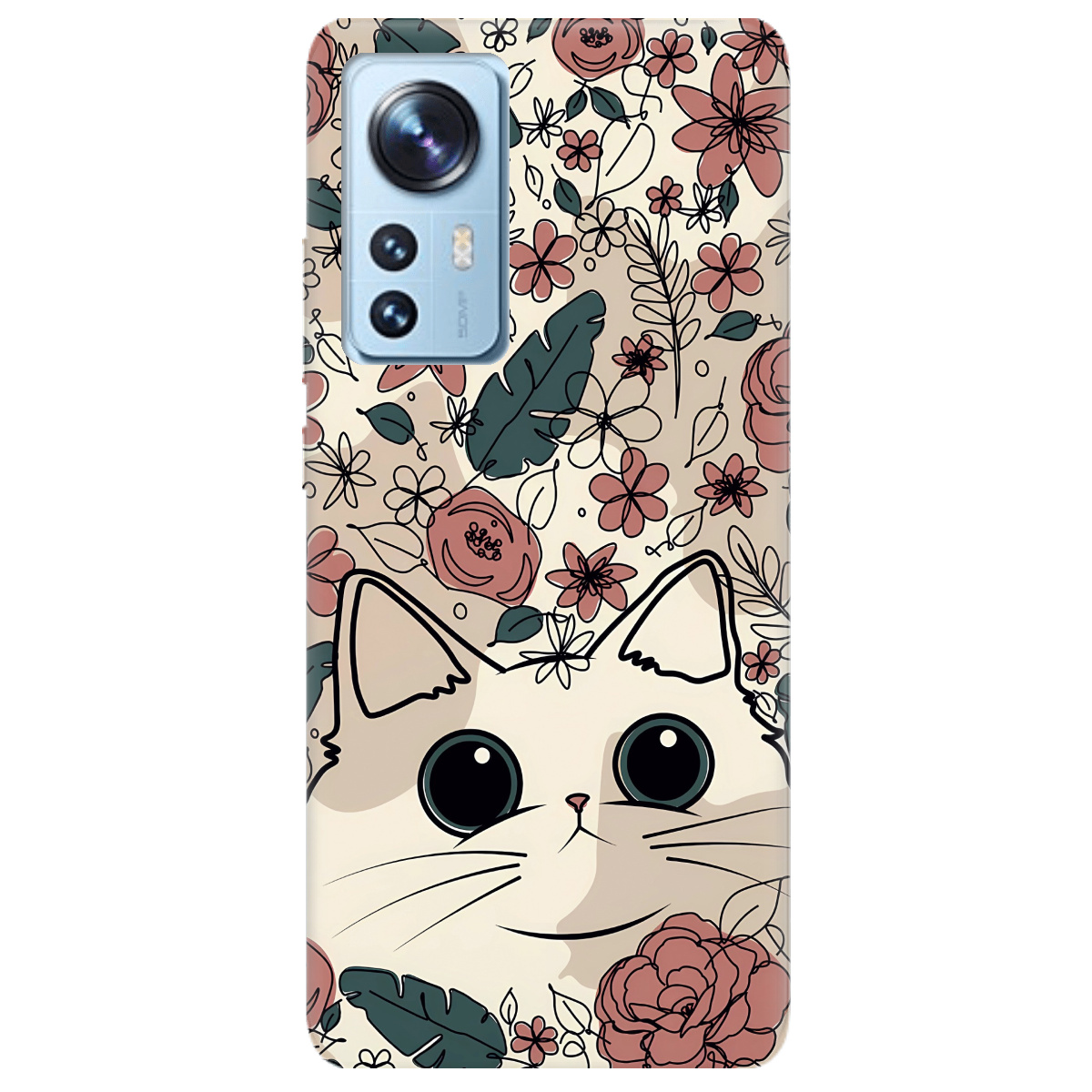 Чохол для Xiaomi 12X Flower cat - фото 1 Чохол для Xiaomi 12X Flower cat - фото 1 - Чохли для телефонів