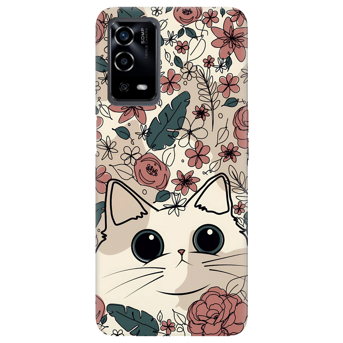 Чохол для Oppo A55 Flower cat - фото 1 - Чохли для телефонів