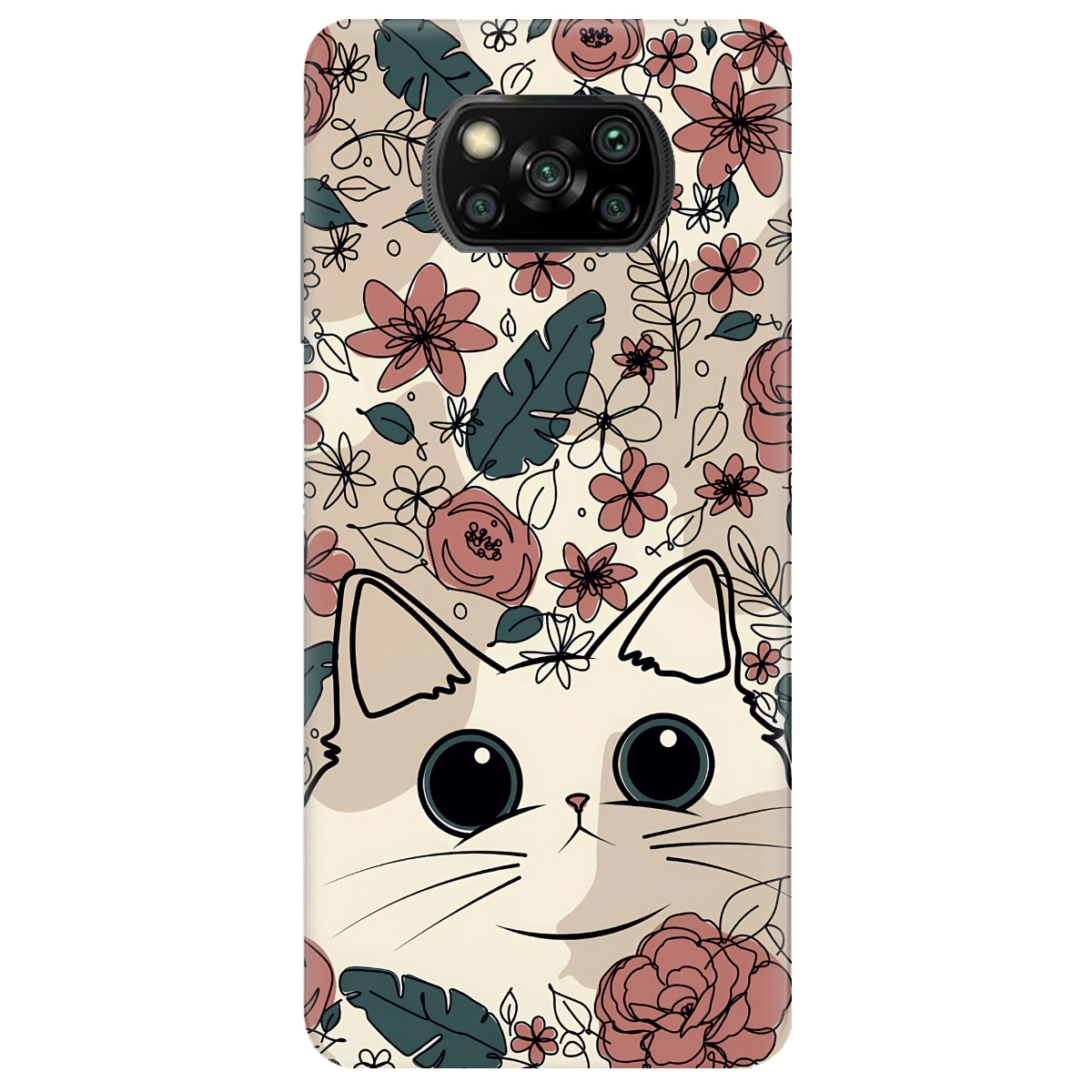 Чехол для Xiaomi Poco X3 Pro Flower cat - фото 1 - Чехлы для телефонов