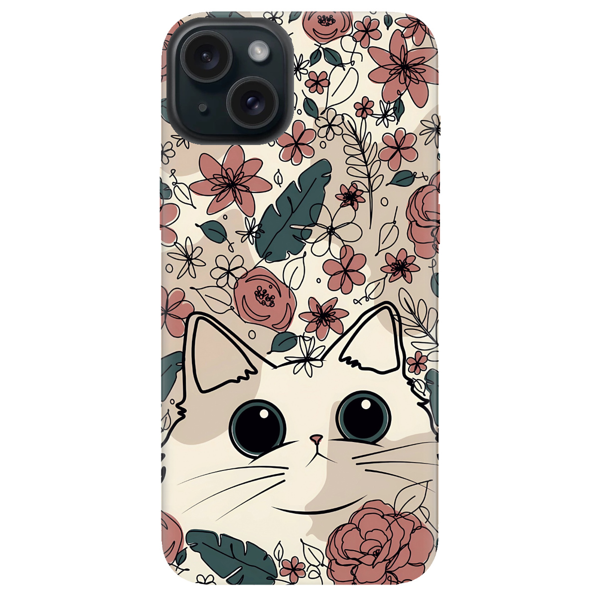 Чехол для Apple iPhone 15 Plus Flower cat - фото 1 - Чехлы для телефонов