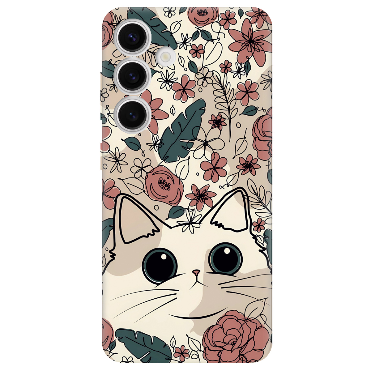 Чехол для Samsung Galaxy S24 Flower cat - фото 1 - Чехлы для телефонов