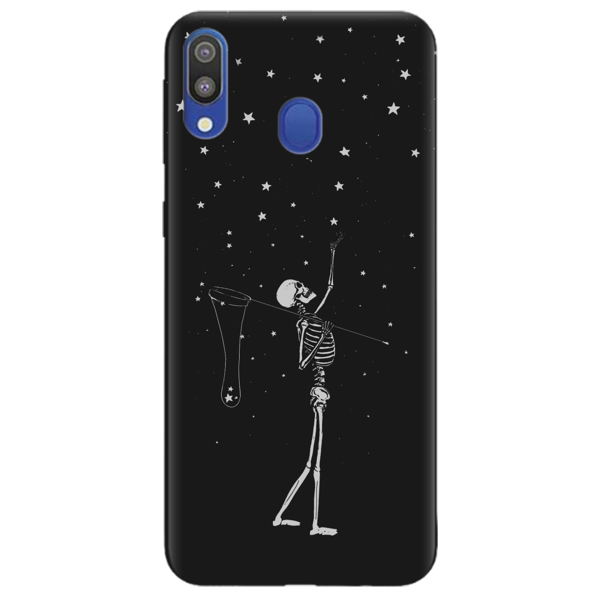 Чохол для Samsung Galaxy A20e чорний матовий soft touch Stars night - фото 1 - Чохли для телефонів