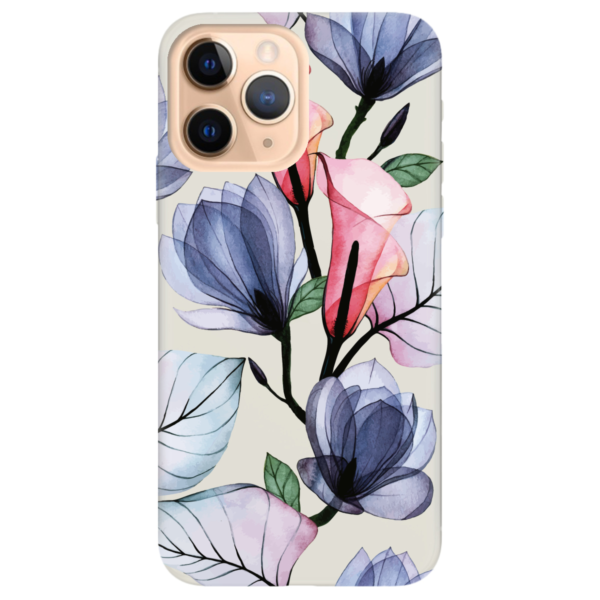 Чехол для Apple iPhone 11 Pro полупрозрачный матовый soft touch Tropical flowers - фото 1 Чехол для Apple iPhone 11 Pro полупрозрачный матовый soft touch Tropical flowers - фото 1 - Чехлы для телефонов