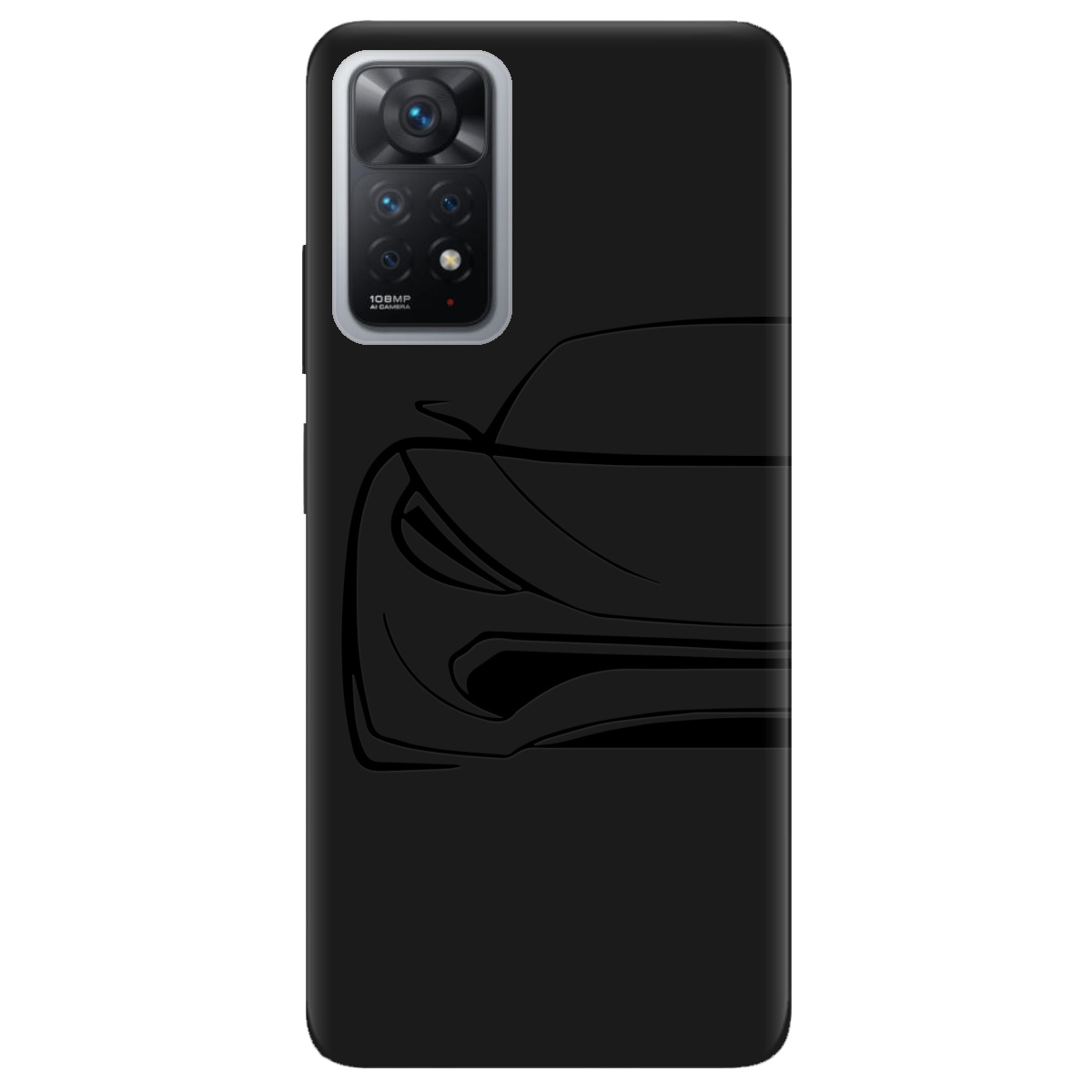 Чехол для Xiaomi Redmi Note 11 Pro черный матовый soft touch Sport Car - фото 1 - Чехлы для телефонов