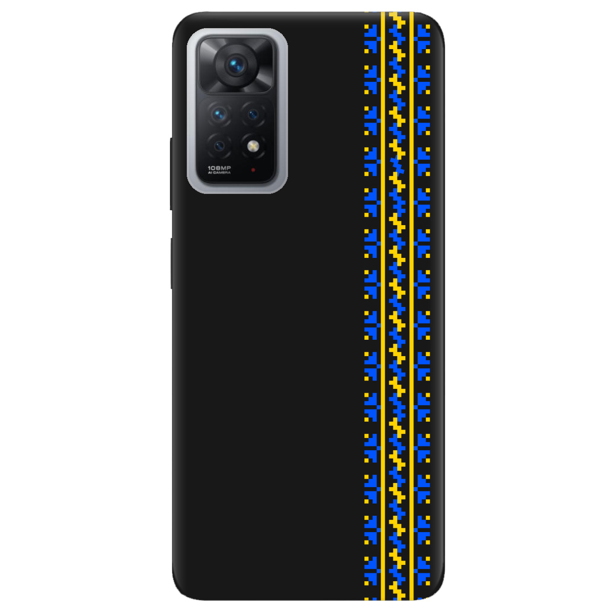 Чехол для Xiaomi Redmi Note 11 Pro черный матовый soft touch Embroidery - фото 1 - Чехлы для телефонов