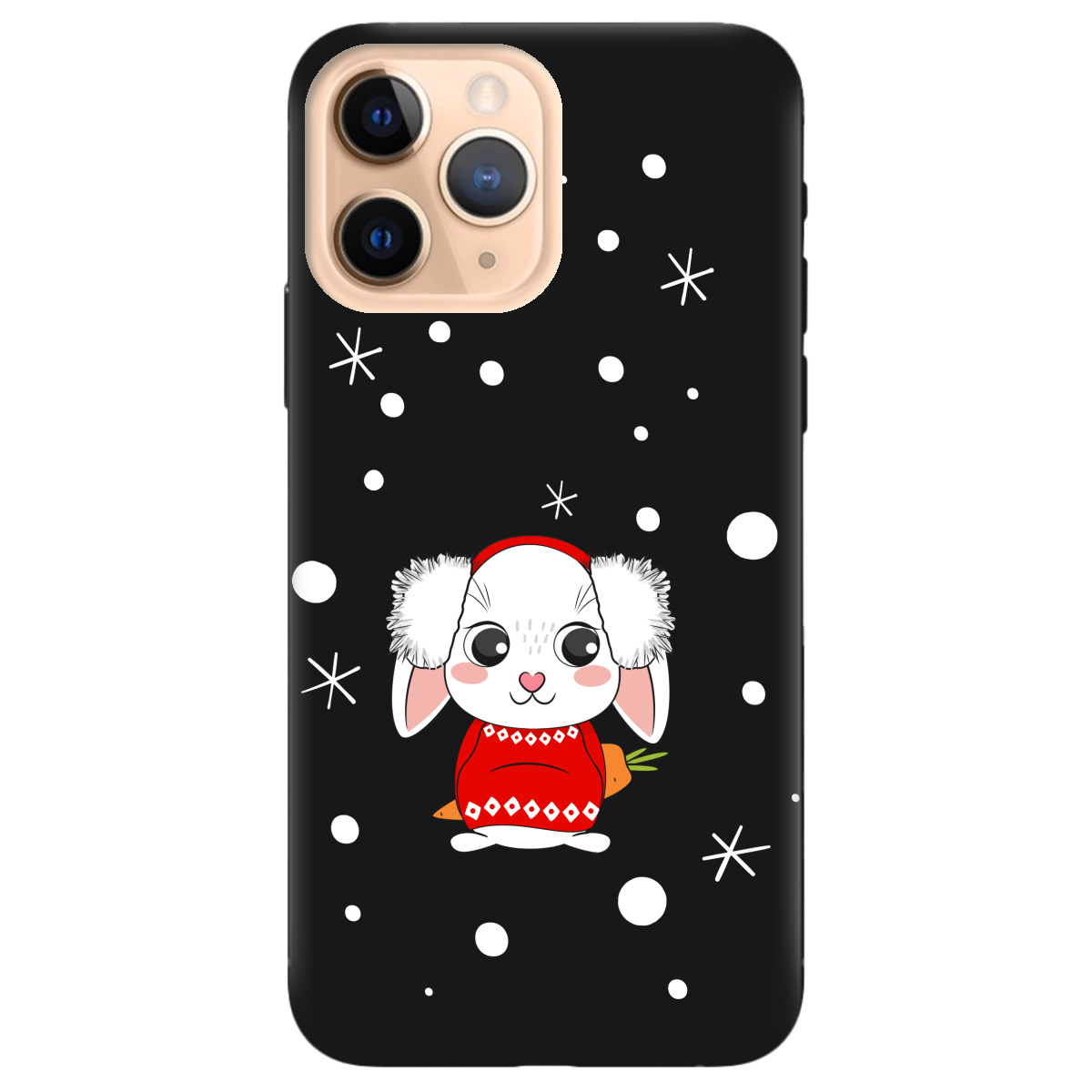 Чохол для Apple iPhone 11 Pro чорний матовий soft touch My bunny - фото 1 - Чохли для телефонів
