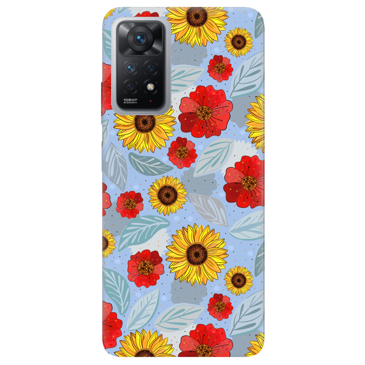 Чехол для Xiaomi Redmi Note 11 Pro Соняшники і маки - фото 1 - Чехлы для телефонов