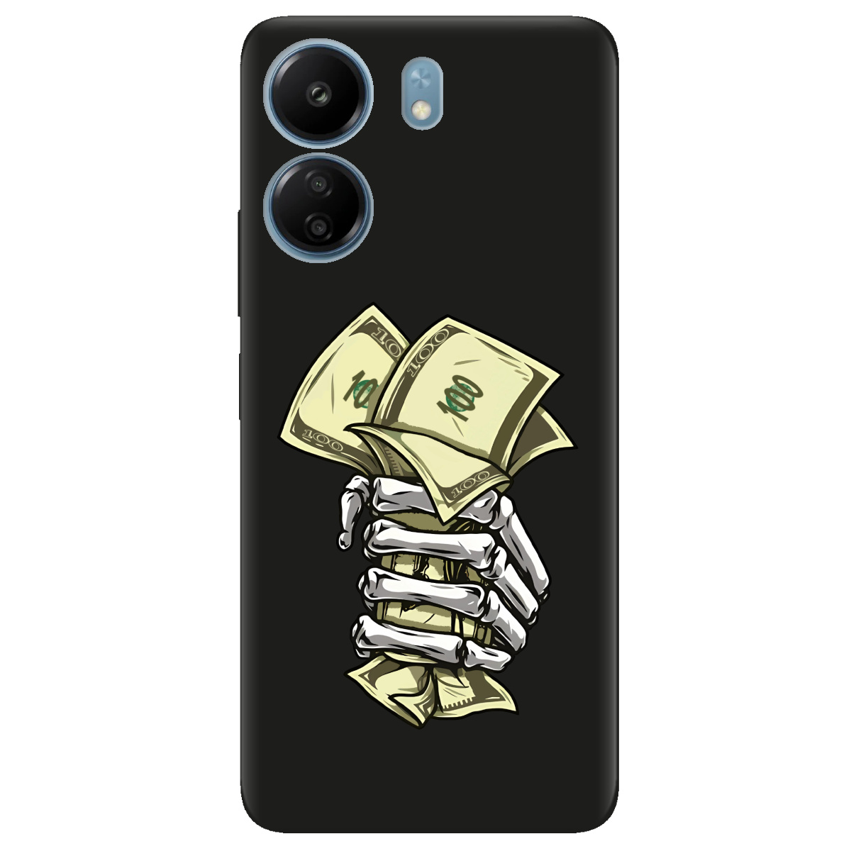 Чохол для Xiaomi Poco C65 чорний матовий soft touch з мікрофіброю Загашник - фото 1 - Чохли для телефонів