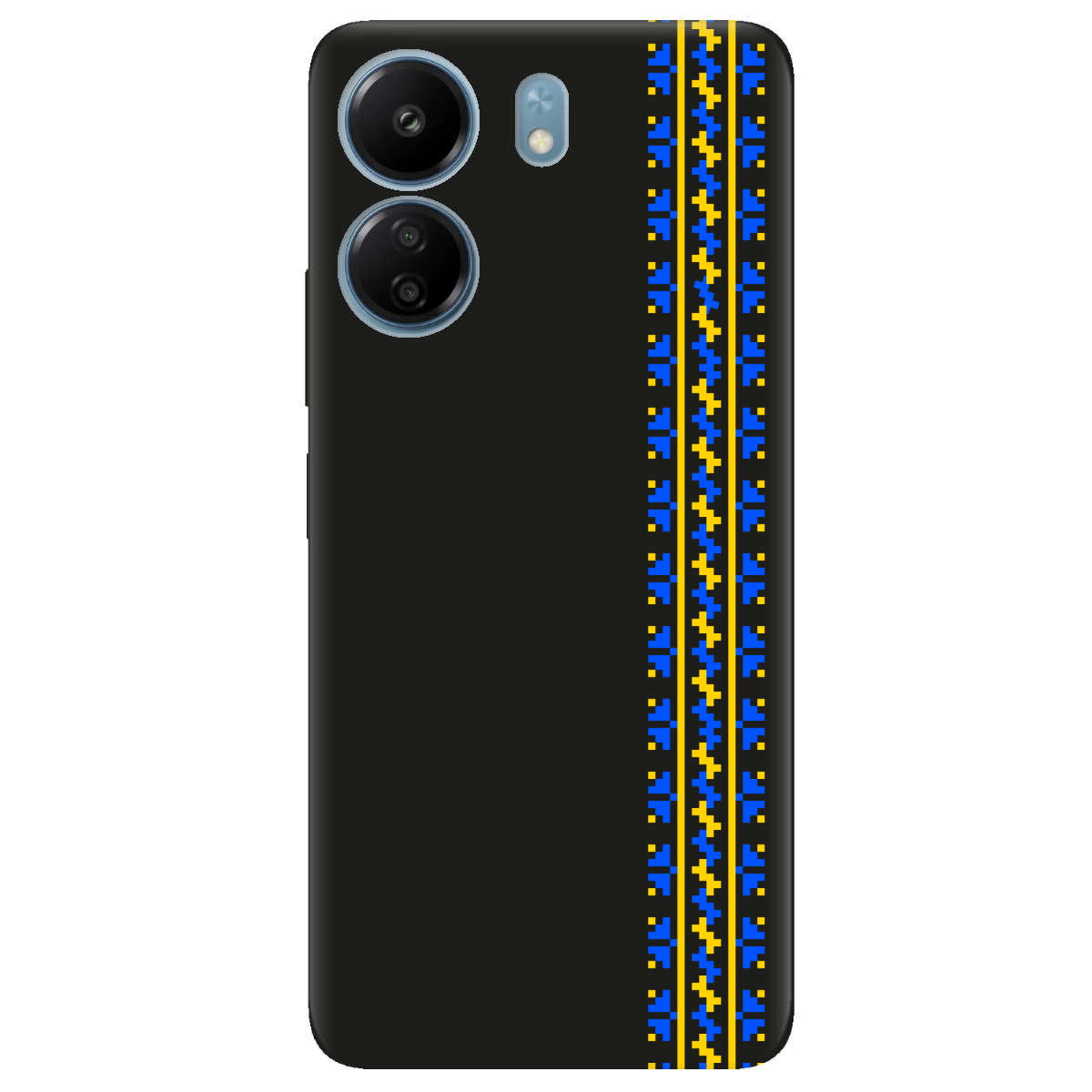 Чохол для Xiaomi Poco C65 чорний матовий soft touch з мікрофіброю Embroidery - фото 1 - Чохли для телефонів