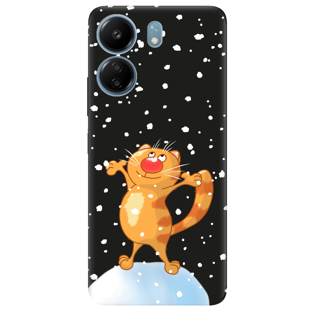 Чохол для Xiaomi Poco C65 чорний матовий soft touch з мікрофіброю Be Happy - фото 1 - Чохли для телефонів