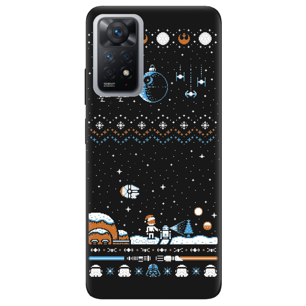 Чехол для Xiaomi Redmi Note 12 Pro 4G черный матовый soft touch Star wars - фото 1 - Чехлы для телефонов