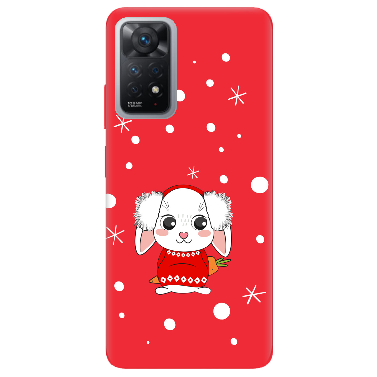Чохол для Xiaomi Redmi Note 12 Pro 4G яскраво-червоний матовий soft touch My bunny - фото 1 - Чохли для телефонів
