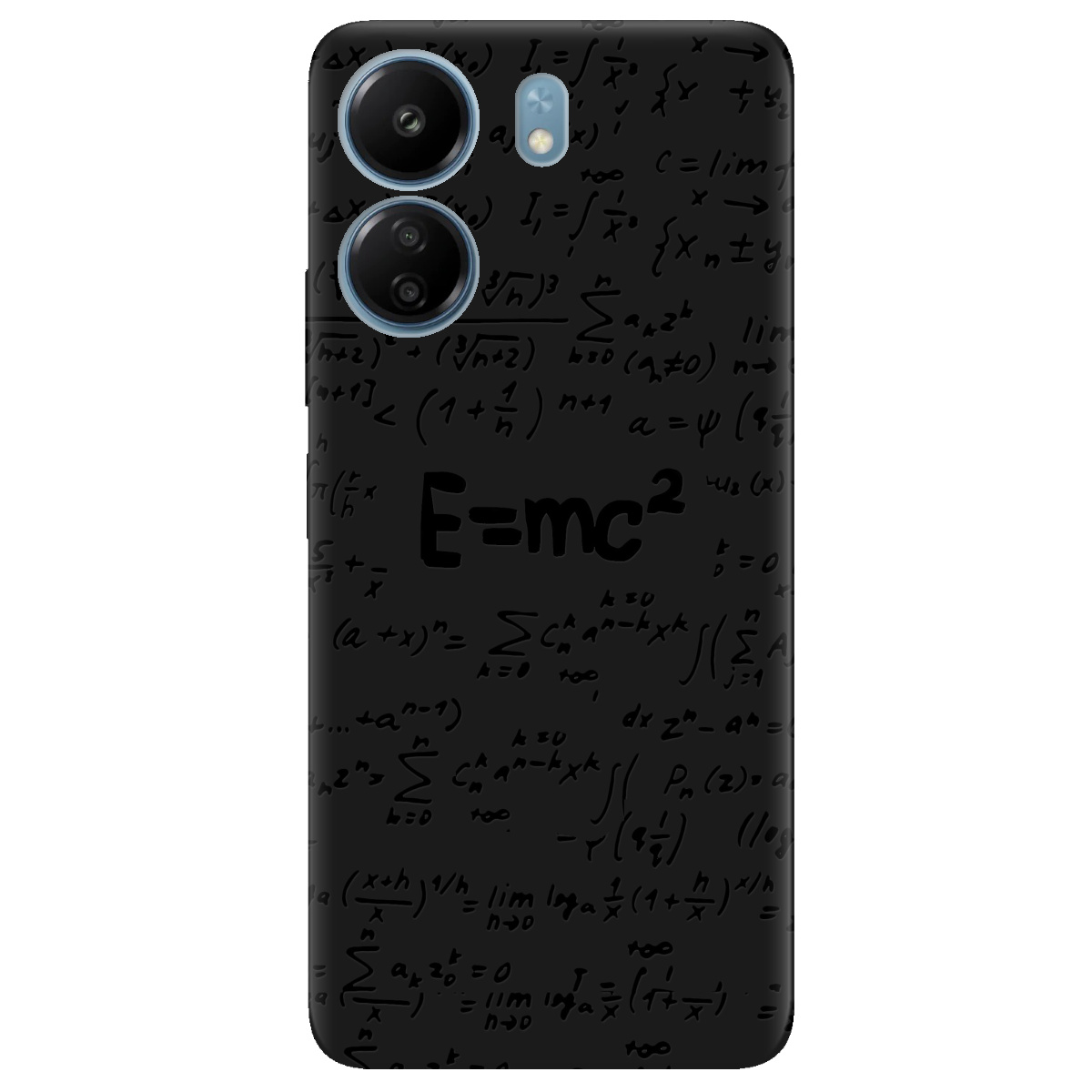 Чехол для Xiaomi Redmi 13C черный матовый soft touch Black Einstein - фото 1 - Чехлы для телефонов