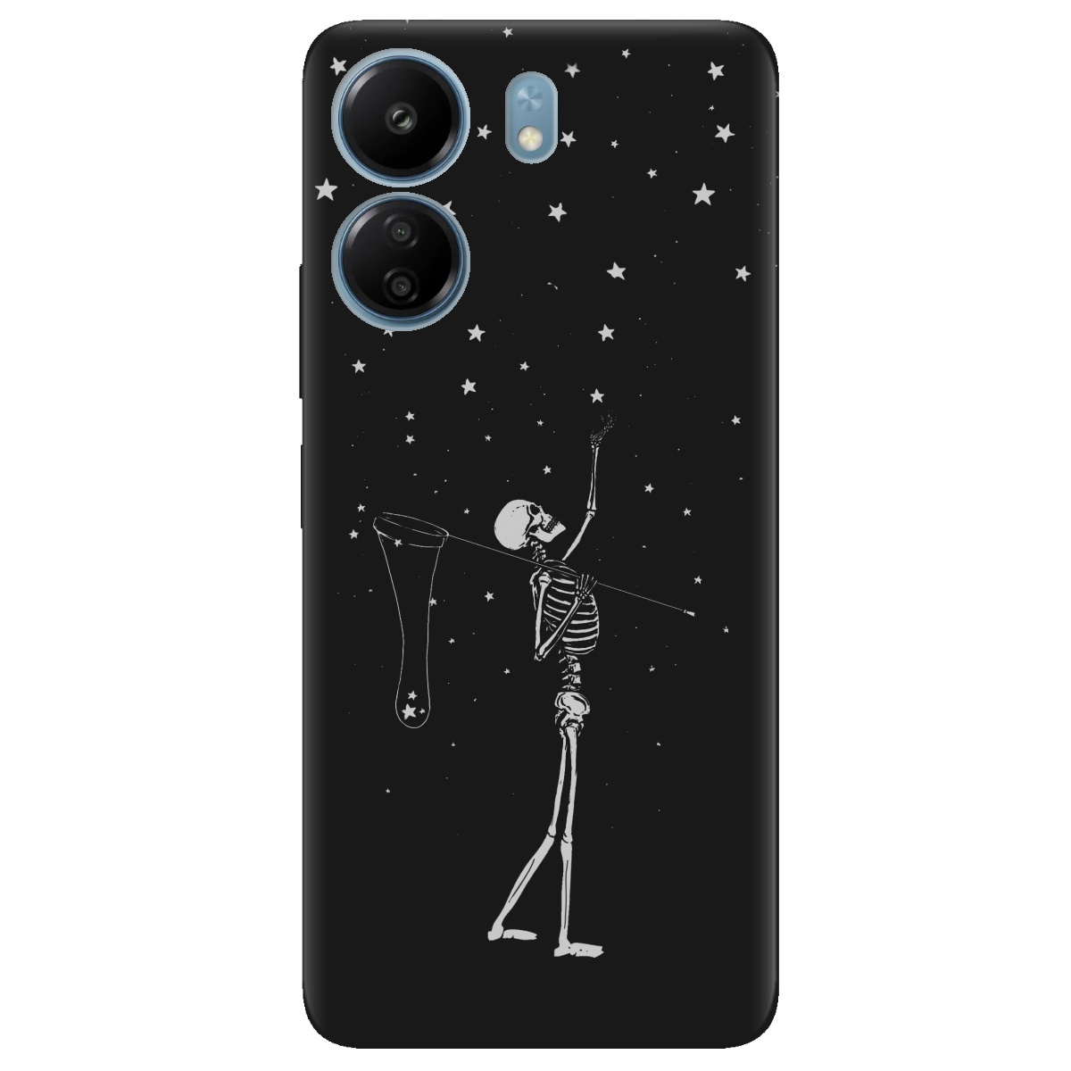 Чохол для Xiaomi Redmi 13C чорний матовий soft touch Stars night - фото 1 - Чохли для телефонів