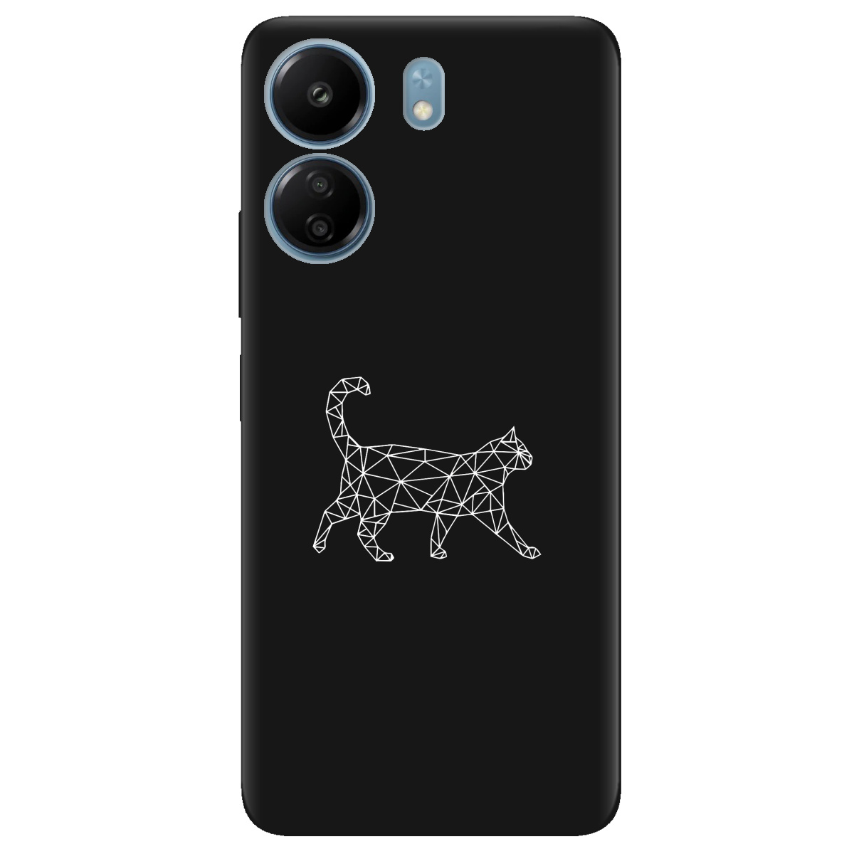 Чохол для Xiaomi Redmi 13C чорний матовий soft touch White cat - фото 1 Чохол для Xiaomi Redmi 13C чорний матовий soft touch White cat - фото 1 - Чохли для телефонів