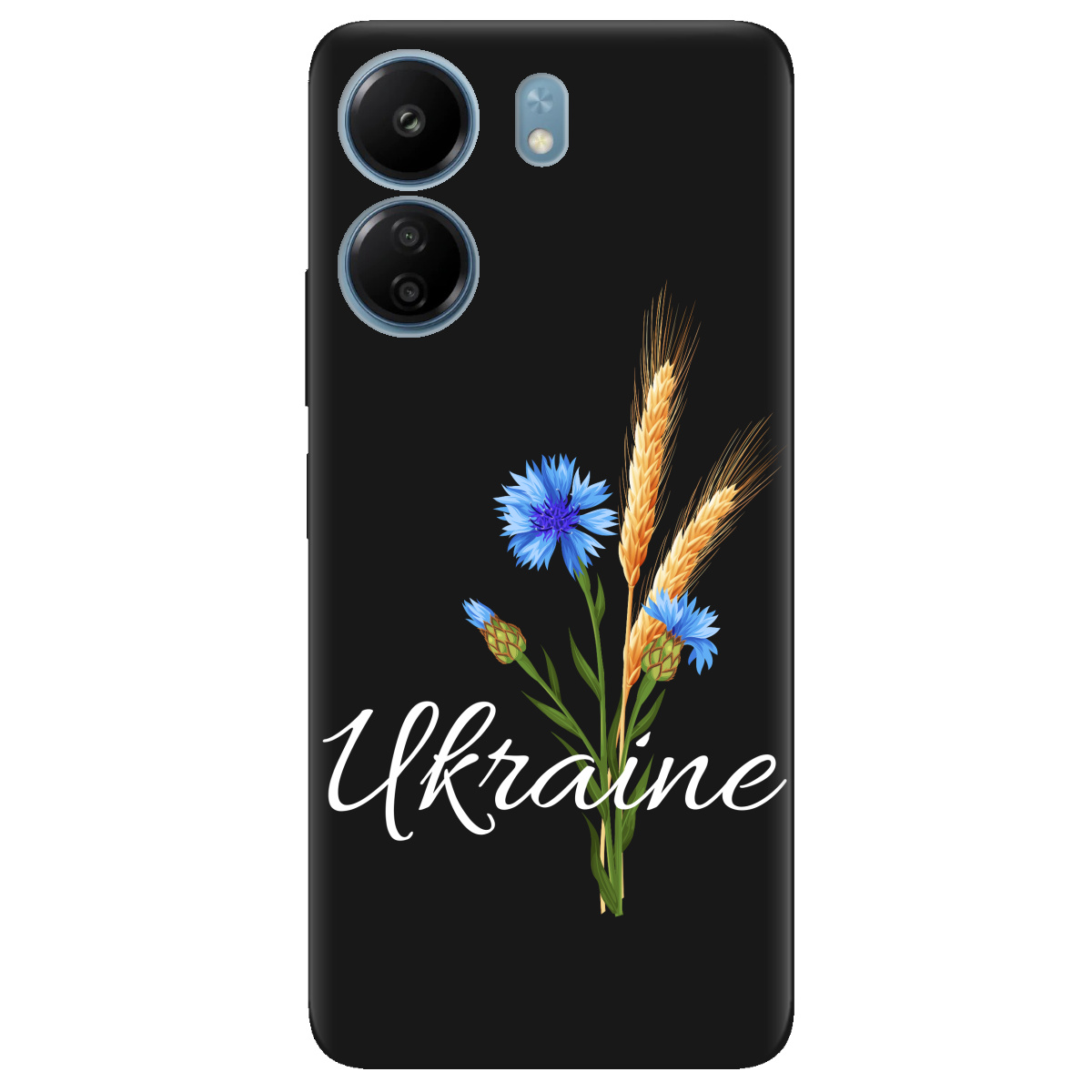 Чехол для Xiaomi Redmi 13C черный матовый soft touch Незалежна Україна - фото 1 - Чехлы для телефонов