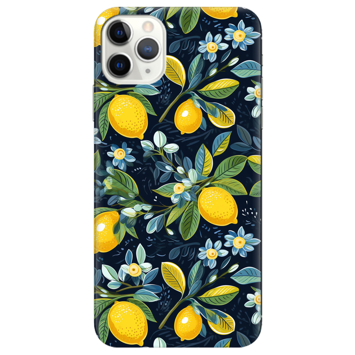 Чохол для Apple iPhone 11 Pro Max Lemon with flower - фото 1 Чохол для Apple iPhone 11 Pro Max Lemon with flower - фото 1 - Чохли для телефонів