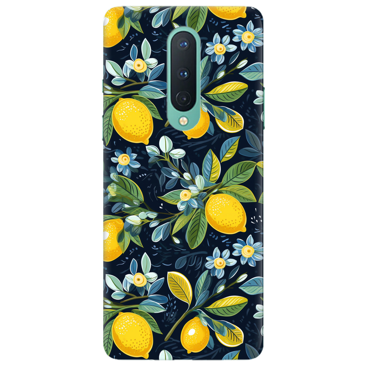 Чехол для OnePlus 8 Lemon with flower - фото 1 - Чехлы для телефонов